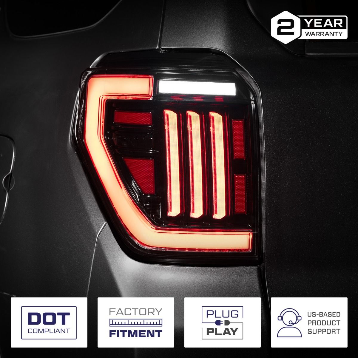 Form Lighting LED Tail Lights for 2010–2024 Toyota 4Runner | Sequential LED (Pair)