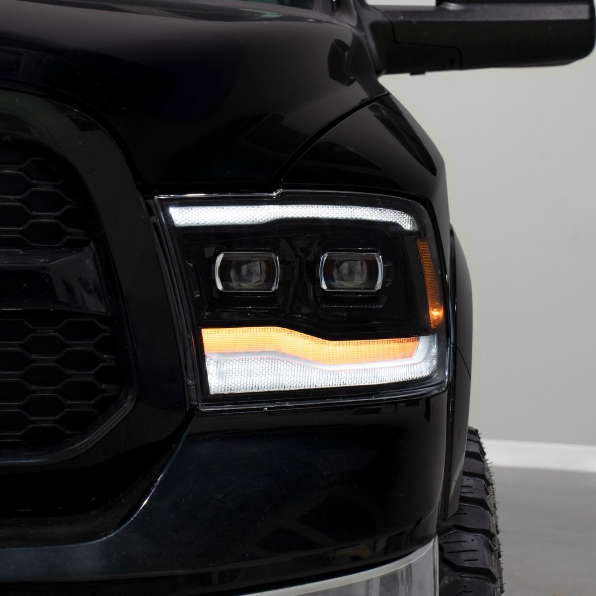 Form Lighting LED Projector Headlights for 2009–2024 Ram 1500, 2009-2018 Ram 2500 & 3500 (Pair) – Dual Bi-LED Projectors, Sequential Turn Signals & Startup Sequence