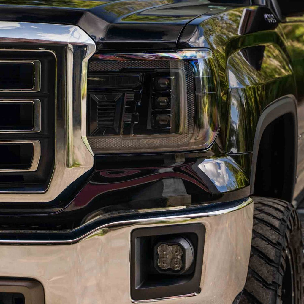 Form Lighting LED Projector Headlights with Amber DRL for 2014–2018 GMC Sierra 1500 (Pair) – Triple Bi-LED Projectors, Sequential Turn Signals & Startup Sequence