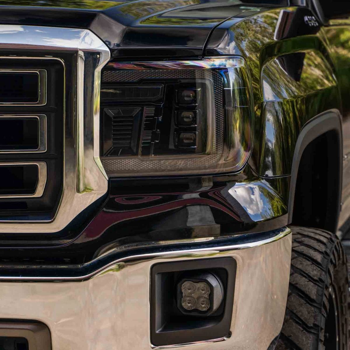 Form Lighting LED Projector Headlights with Amber DRL for 2014–2018 GMC Sierra 1500 (Pair) – Triple Bi-LED Projectors, Sequential Turn Signals & Startup Sequence