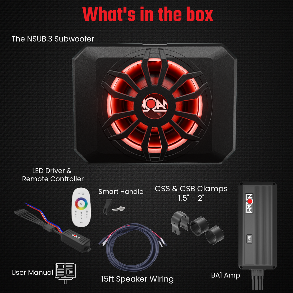 NSUB.3 & BA1 Mono Amp | UTV Mounts
