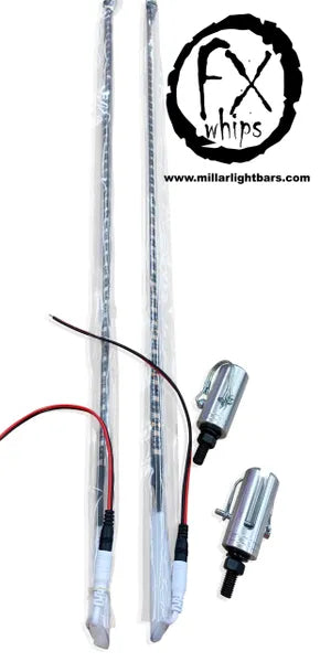 *PAIR* PINK LED LIGHT WHIP