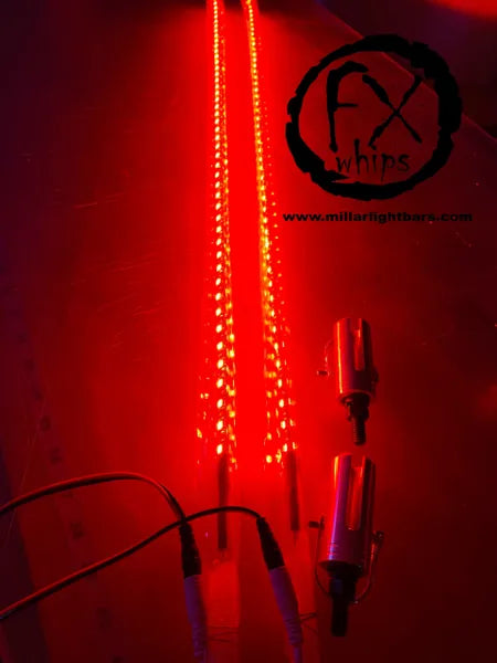 *PAIR* RED LED LIGHT WHIP
