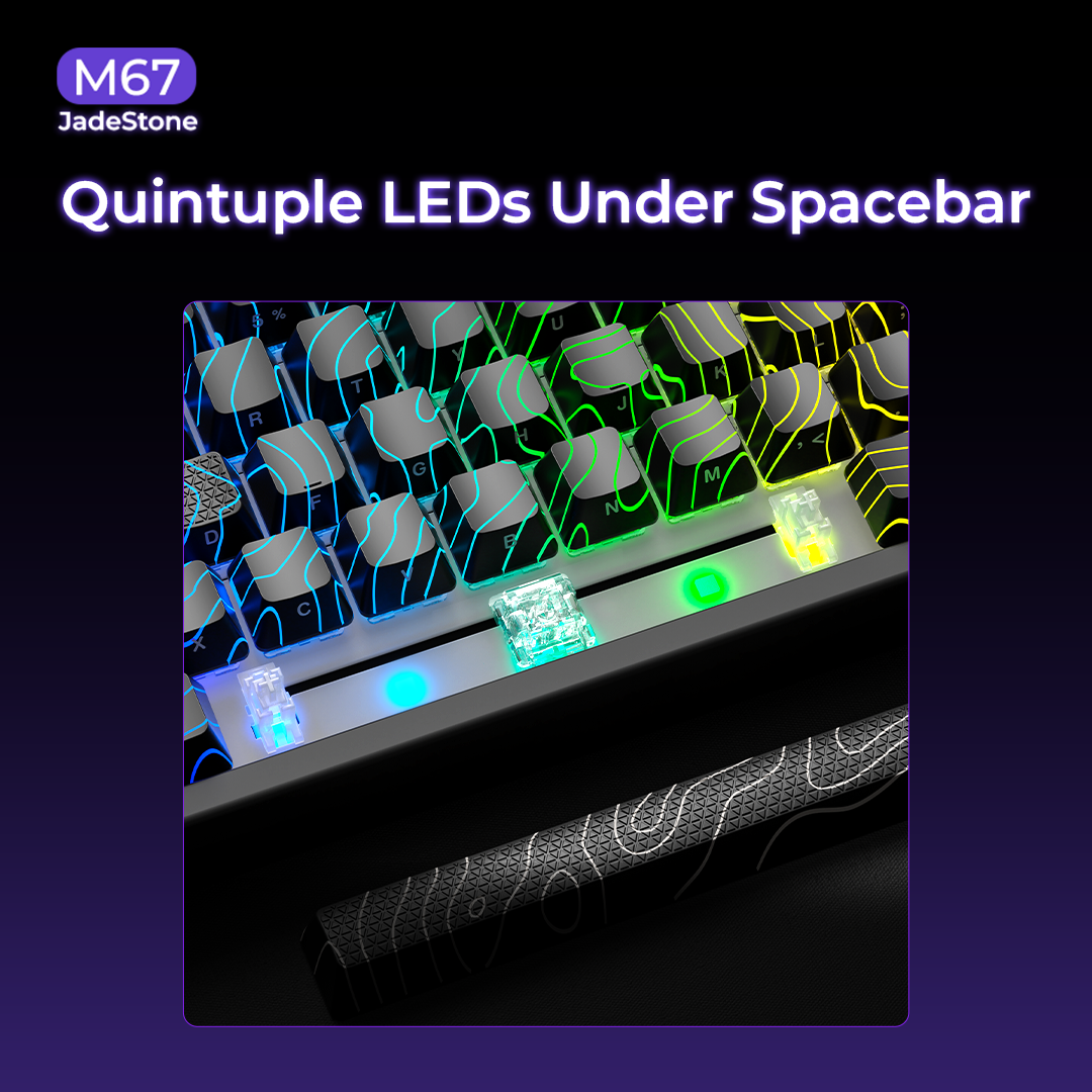 JadeStone Stellar White Tri-Mode RGB Mechanical Keyboard