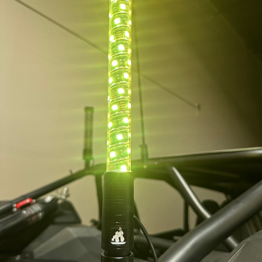4' LED Whip Xtreme Pro Pair - RGB Twisted Poly Tube Encased
