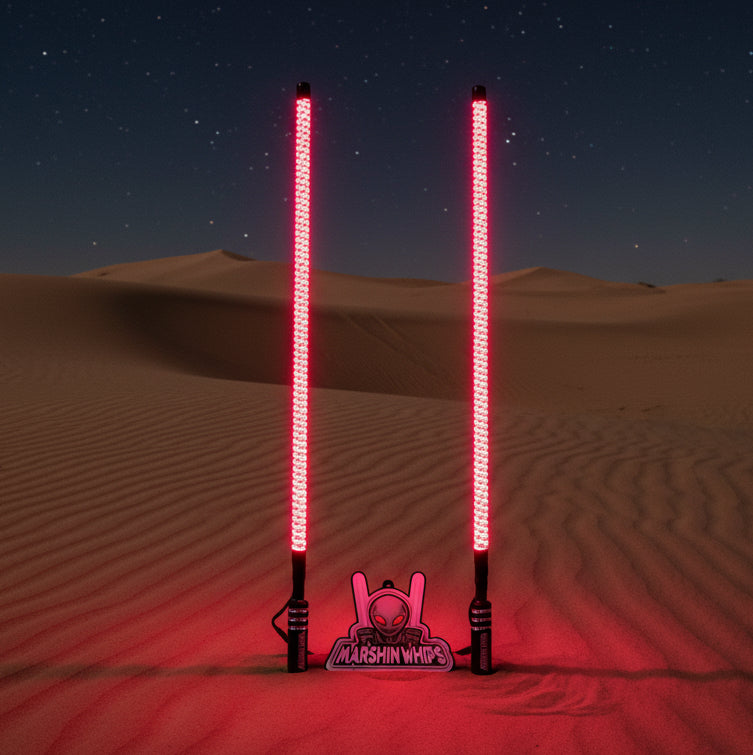 V2 Black Out LED Whip Set | Sleek Off-Road UTV Lights