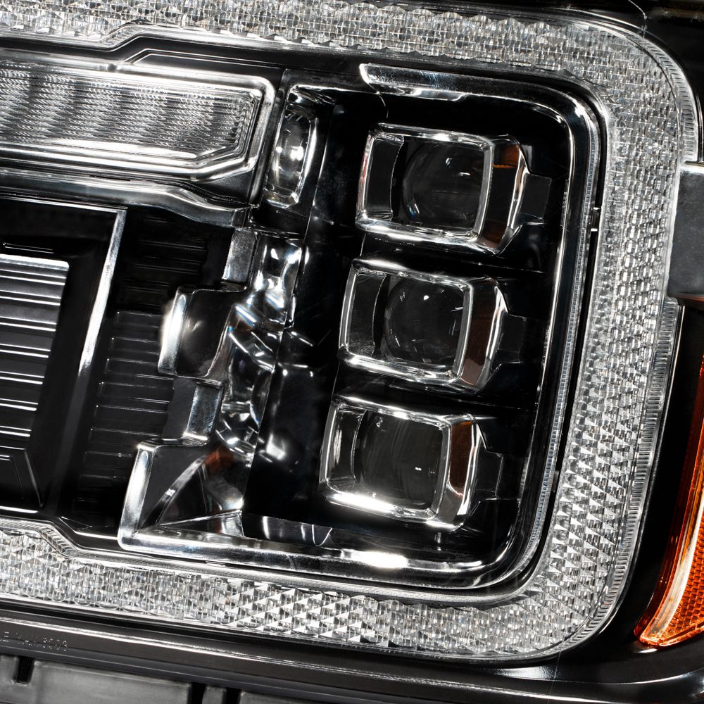 2014–2018 GMC Sierra 1500 and 2015-2019 GMC Sierra 2500 & 3500 Full LED Reflector Headlights with Sequential Turn Signals & C-Shaped DRL (Pair)